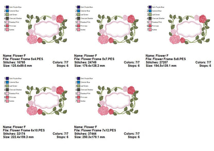 Roses Frame - Applique - Machine Embroidery Design