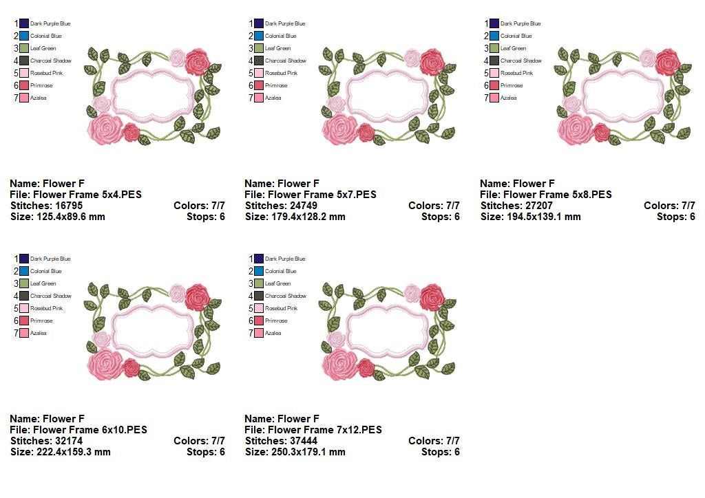 Roses Frame - Applique - Machine Embroidery Design