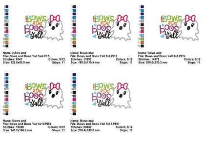 Bows and Boos Y’all – Appliqué – Machine Embroidery Design