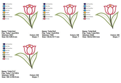 Sweet Tulip Garden Duo – Appliqué – Machine Embroidery Design