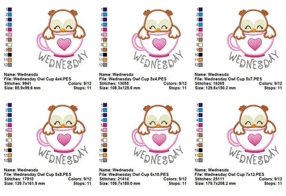 Cozy Cup Days of the Week Collection - Appliqué - Machine Embroidery Design