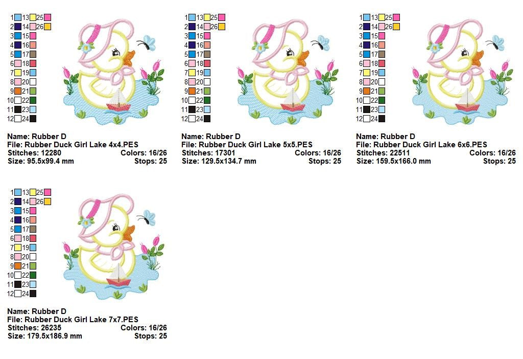 Sweet Duck at the Lake - Appliqué - Machine Embroidery Design