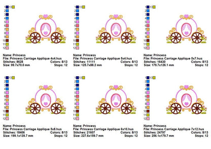 Princess Carriage – Appliqué – Machine Embroidery Design