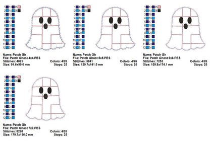 Sweet Patchwork Ghost – Applique – Machine Embroidery Design