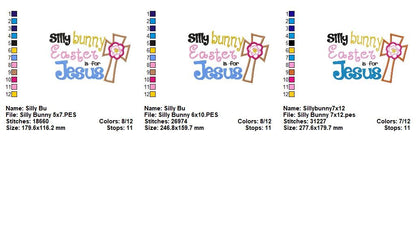 Silly Bunny Easter is for Jesus - Appliqué - Machine Embroidery Design