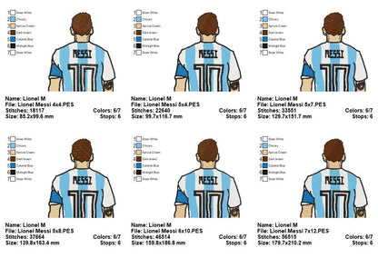 Messi Number 10 Jersey Back View – Fill Stitch – Machine Embroidery Design