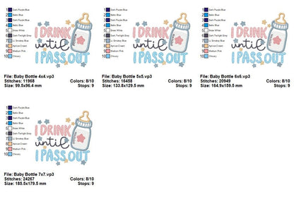 Baby Bottle Quote - Applique - Machine Embroidery Design