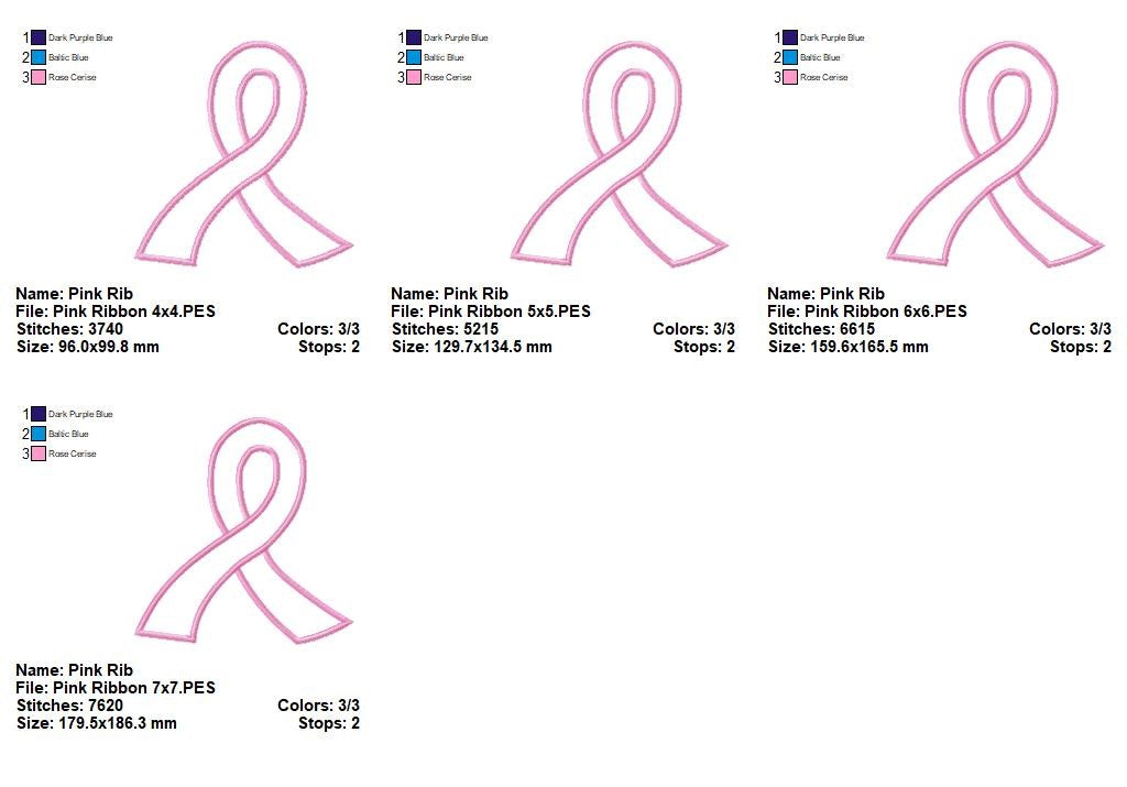 Hope Awareness Ribbon - Appliqué - Machine Embroidery Design