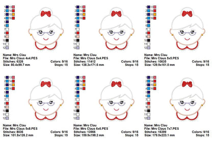 Sweet Mrs. Claus - Appliqué - Machine Embroidery Design