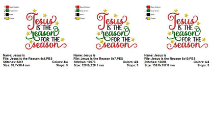 Jesus Is The Reason For The Season - Satin Stitch – Machine Embroidery Design