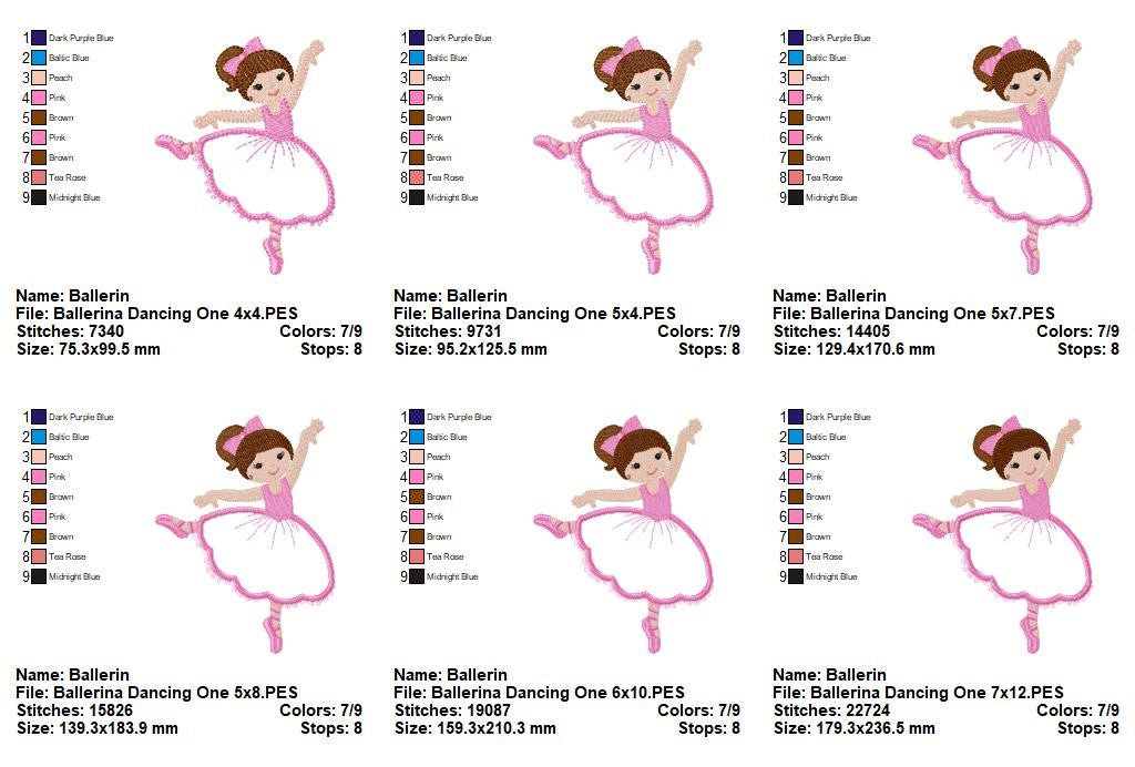 Tiny Twirls Ballerina Duo - Appliqué - Machine Embroidery Design