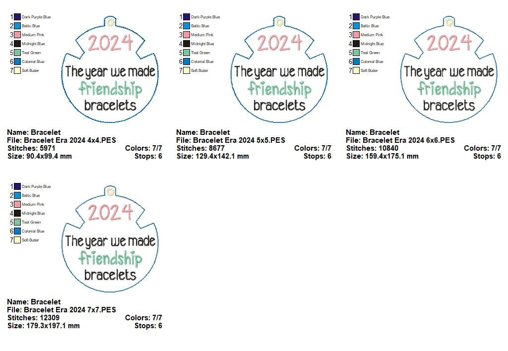2024 The Year We Made Friendship Bracelets - ITH Project - Machine Embroidery Design