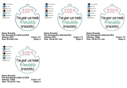 2024 The Year We Made Friendship Bracelets - ITH Project - Machine Embroidery Design