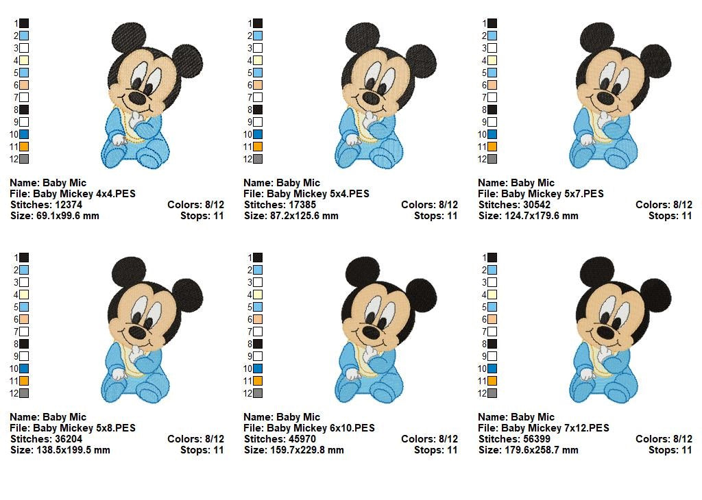 Baby Mouse Boy - Fill Stitch - Machine Embroidery Design