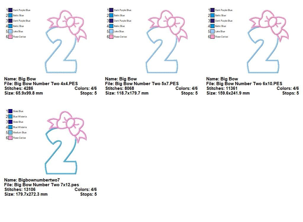 Big Bow Number Two - Appliqué – Machine Embroidery Design