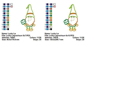 Lucky Leprechaun Gnome – Appliqué – Machine Embroidery Design