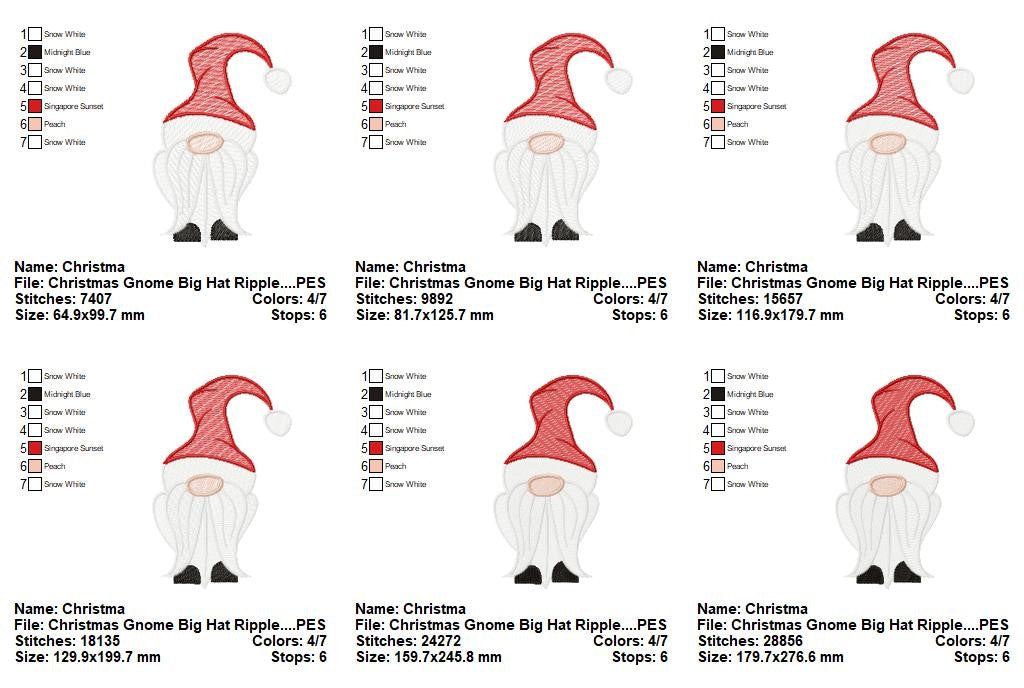 Christmas Gnome Collection - Fill, Sketch & Applique - Machine Embroidery Design