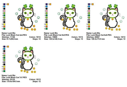 Lucky Cat – Appliqué – Machine Embroidery Design