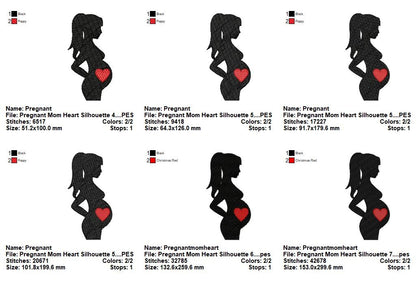 Mom and Baby Silhouette Bundle – Fill Stitch – Machine Embroidery Design