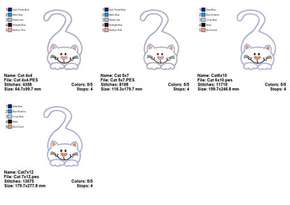 Peekaboo Cat - Appliqué - Machine Embroidery Design