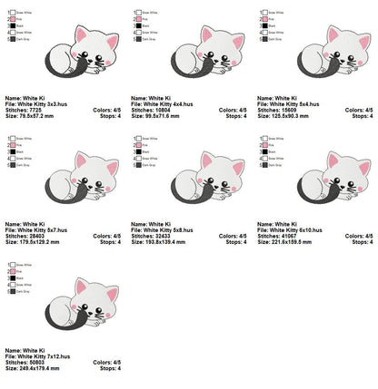 Sweet Sleeping Kitty - Fill Stitch - Machine Embroidery Design