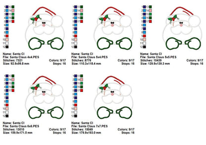 Cozy Santa Mittens - Appliqué - Machine Embroidery Design