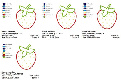 Sweet Strawberry - Appliqué - Machine Embroidery Design