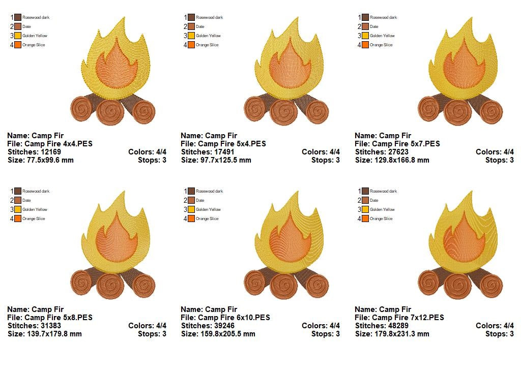 Cozy Camping Mini Collection – Fill Stitch – Machine Embroidery Design