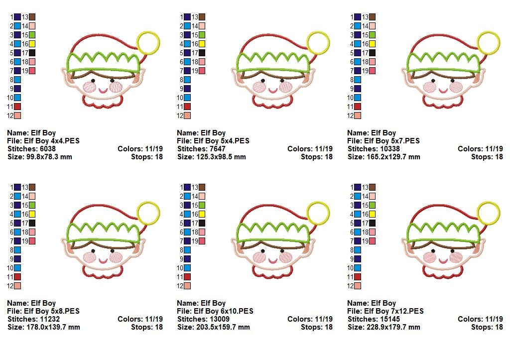 Jolly Christmas Elf Boy - Appliqué - Machine Embroidery Design