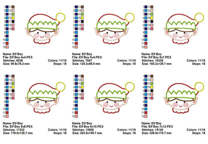 Jolly Christmas Elf Boy - Appliqué - Machine Embroidery Design