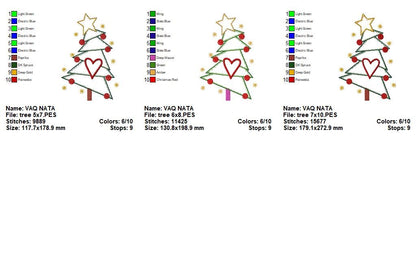 Cozy Christmas Tree with Heart – Appliqué – Machine Embroidery Design