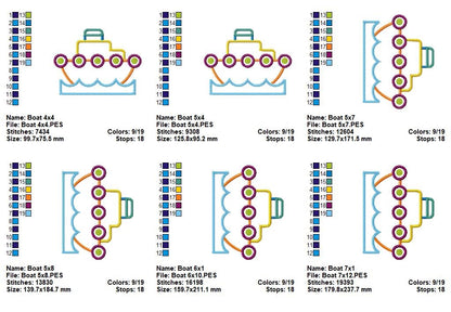 Sweet Nautical Boats Appliqué Bundle – Appliqué – Machine Embroidery Design