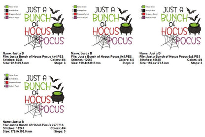 Just a Bunch of Hocus Pocus - Fill Stitch - Machine Embroidery Design