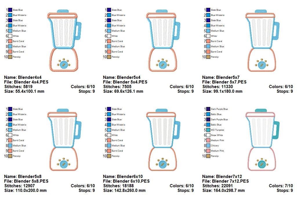 Kitchen Blender - Appliqué - Machine Embroidery Design