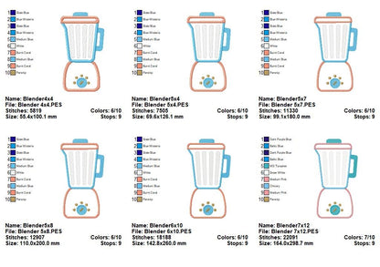 Kitchen Blender - Appliqué - Machine Embroidery Design