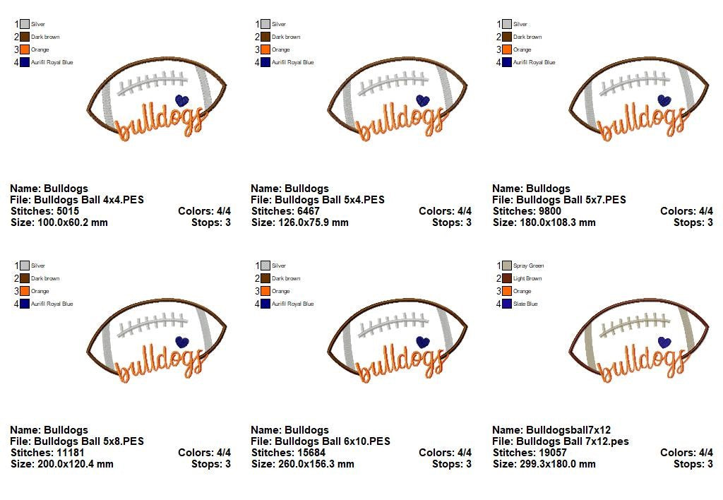 Bulldogs Football Script - Satin Stitch – Machine Embroidery Design