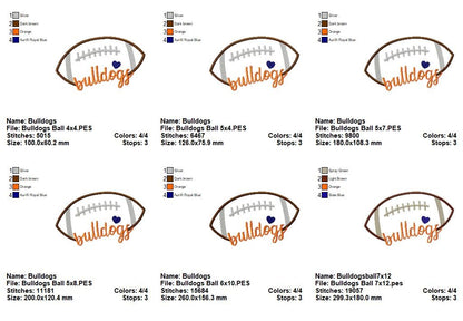 Bulldogs Football Script - Satin Stitch – Machine Embroidery Design