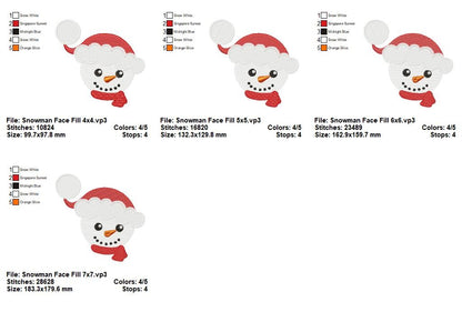 Snowy Smiles Snowman - Fill Stitch - Machine Embroidery Design