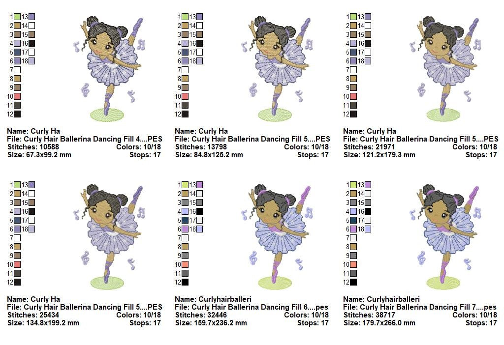 Adorable Ballerina Friends Collection - Fill Stitch - Machine Embroidery Design