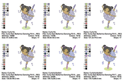 Adorable Ballerina Friends Collection - Fill Stitch - Machine Embroidery Design
