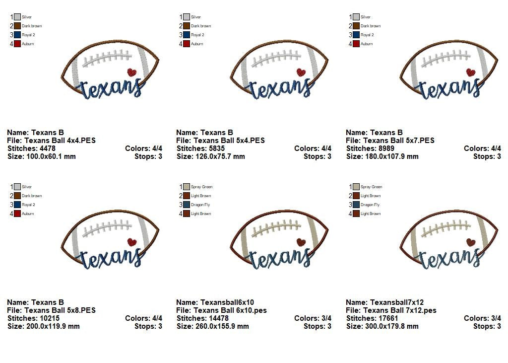 Texans Football Satin Stitch – Machine Embroidery Design