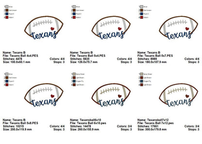Texans Football Satin Stitch – Machine Embroidery Design