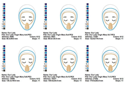 Our Lady Virgin Mary – Appliqué – Machine Embroidery Design