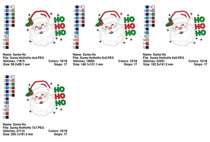 Jolly Santa Ho Ho Ho – applique – Machine Embroidery Design