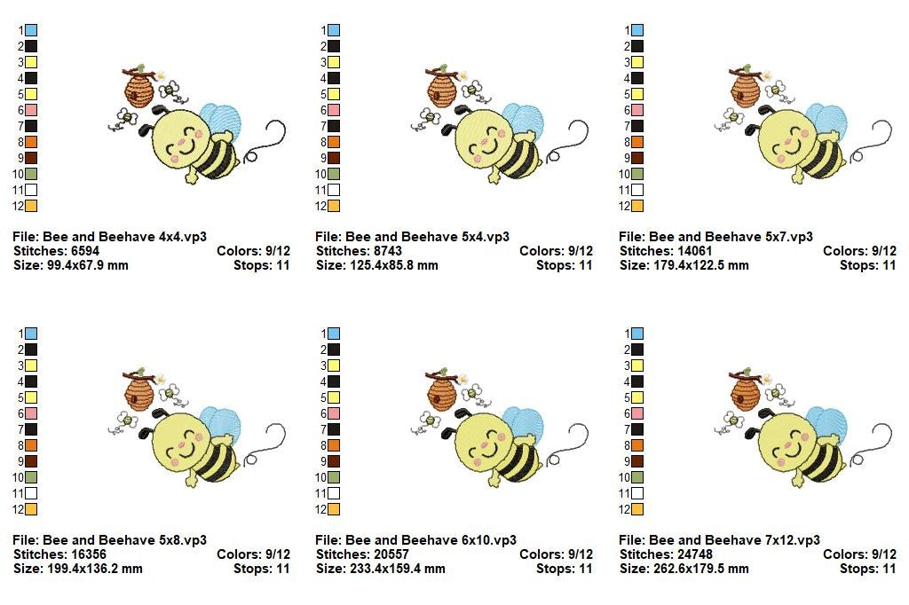 Bee Happy Buzz - Fill Stitch - Machine Embroidery Design