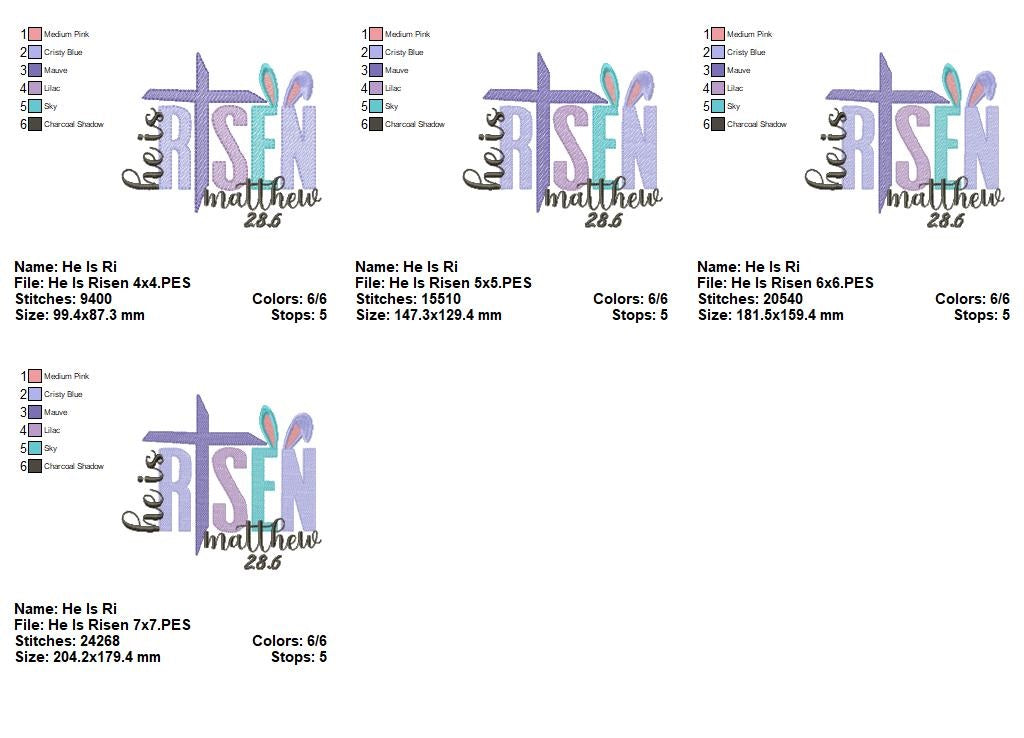 He is Risen - Fill Stitch - Machine Embroidery Design