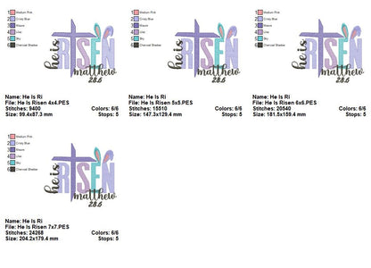 He is Risen - Fill Stitch - Machine Embroidery Design