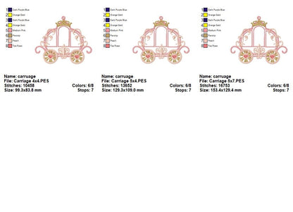 Princess Royal Carriage - Applique - Machine Embroidery Design
