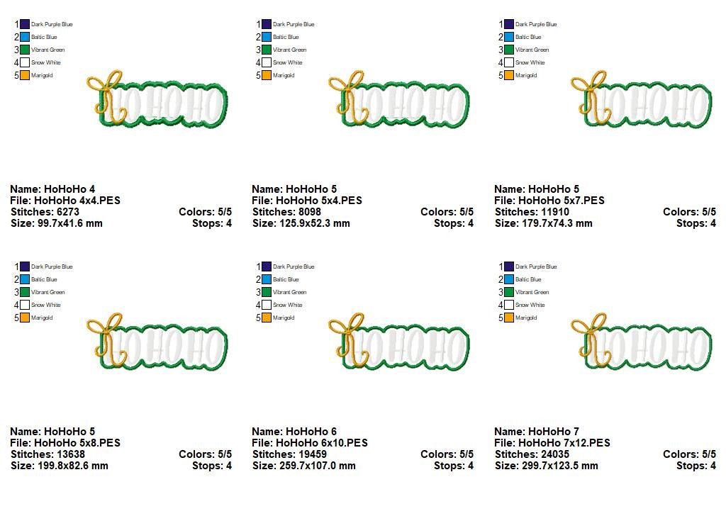 Festive Ho Ho Ho Frame – applique – Machine Embroidery Design