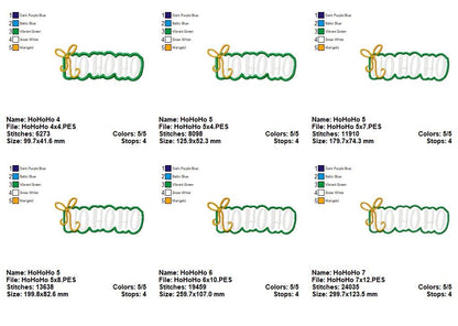 Festive Ho Ho Ho Frame – applique – Machine Embroidery Design